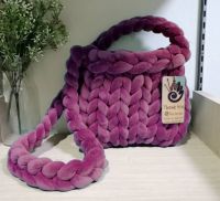 NN. Crossbody Strap  Chunky No.2 Velvet Marshmallow Bag กระเป๋าสะพายข้าง สายถัก กระเป๋าถัก กระเป๋าไหมยักษ์แฮนด์เมด