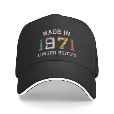 2023 New Fashion  Born In 1971 Made In 71 Baseball Cap For Custom Adjustable 51Th Birthday 51 Years Dad Hat，Contact the seller for personalized customization of the logo