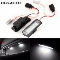 Cbs Abto 2ชิ้น18 Smd ชิปแผ่นหมายเลขทะเบียนนำใบอนุญาตโคมไฟสำหรับ Vw/ กอล์ฟ Mk4/Mk5 /Passat/Polo