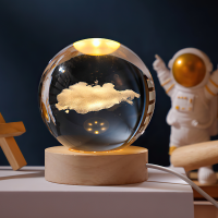 Led Astronaut 3D Crystal Ball Glass Night Light RGB Remote Galaxy Starry Sky Moon Light for Home Table Lamp Room Decor Lamp Gift