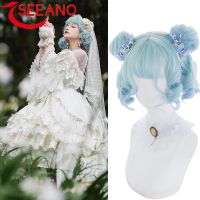 SEEANO Cosplay Wig Short Curly Hair Wavy Blue Gradient Purple Wig Female High Temperature Resistant Synthetic Fiber Lolita Wig Wig  Hair Extensions Pa