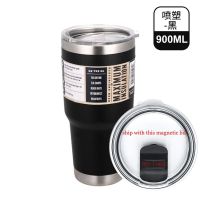 30Oz Travel Mug Ice Cup Tumbler 304 Stainless Steel Double Wall Vacuum Insulated Coffee Mug Termica Termos Flask Magnetic Lid