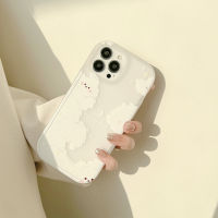 Apple เคสโทรศัพท์มือถือ iPhone 14/13/12/11/X/xs/xr ลายก้อนเมฆที่เรียบง่ายและน่ารัก13 Pro Max ซิลิโคนเคสโทรศัพท์มือถือ14 Plus สีขาวใสเคสโทรศัพท์มือถือ12 Mini ล้อมรอบด้วยเต็มที่ป้องกันการตกแบบนิ่ม