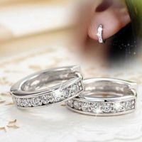 【YP】 Huitan Luxury Color Hoop Earrings Small CZ Delicate Female Earring Wear Classic Jewelry