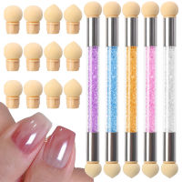 Double-Ended Nail Brush Set Gradient Sponges Nail Art Brushes Pen Acrylic Gel Glitter Powder Picking Dotting Nail Tools Manicure