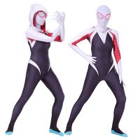 {AH Department Store}ชุดคอสเพลย์ Spiderman Spider Man Into The Verse Gwen Stacy Jumpsuit ชุดบอดี้สูทฮาโลวีนสำหรับเด็กผู้ใหญ่