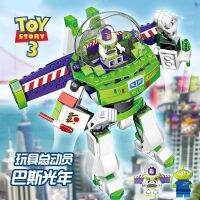 Toy Story Buz Lightyear เมชาบล็อกอาคารประกอบการศึกษาของเด็กต่างดาวของเล่นเด็กผู้ชาย