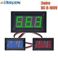 Original Aideepen DC 0 V-100 V เครื่องวัดโวลต์มิเตอร์แบบดิจิตอล 3 สาย 0.56 นิ้ว LED Mini แรงดันไฟฟ้าตารางสีแดงสีเขียวสีฟ้าจอแสดงผล