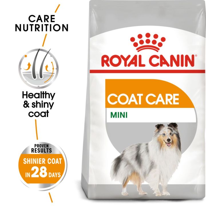 royal-canin-mini-coat-care-โรยัล-คานิน-อาหารเม็ดสุนัขโต-พันธุ์เล็ก-ดูแลสุขภาพเส้นขน-อายุ-10-เดือนขึ้นไป-กดเลือกขนาดได้-dry-dog-food