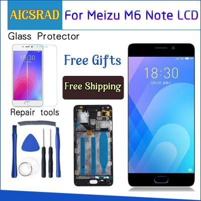 AICSRAD For Meizu M6 Note Touch Screen Digitizer LCD Display For Meizu Note 6 5.5 Cellphone Black White Color