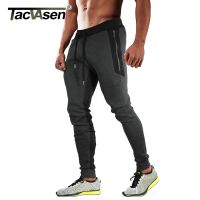 TACVASEN Breathable Zipper Pockets Jogger Tapered-Leg Training Pants Mens Workout Fitness Sweatpants Trousers Exercise Gym Pants