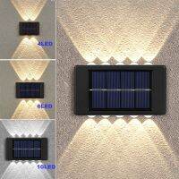 【เรือจากประเทศไทย/COD】4-6-8-10-12LED ไฟทางเดิน ไฟสวน ไฟติดผนังรั้วบ้าน LED พลังงานแสงอาทิตย์ โซล่าเซลล์ Solar Wall Light ไฟอัตโนมัติ ไฟหน้าบ้าน