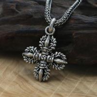 NEW! 100 925 Silver Tibetan Dorje Pendant Necklace Sterling Buddhist Vajra Amulet Pendant Real Pure Silver Tibetan Necklace