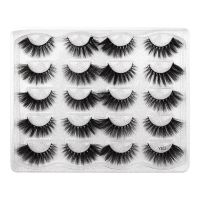 20PCS Natural False Eyelashes 3D Faux Mink Lashes Pack, Handmade Reusable Eyelashes Soft Fake Eyelashes