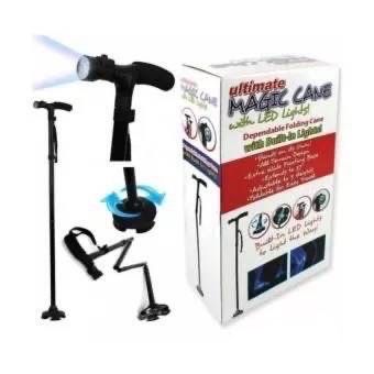 MAGIC CANE with LED Light ไม้เท้าช่วยพยุงเดินสำหรับผู้สูงอายุ FTEE78 ไม้เท้าพับได้ พร้อมไฟฉาย ไม้เท้าผู้สูงอายุ อุปกรณ์ช่วยเดิน มีไฟledส่องสว่าง ปรับ