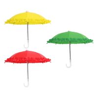 3 Pcs Lace Toy Umbrella Beach Umbrellas Sand DIY Decor Adorable Mini Props Photo Iron Child Umbrellas