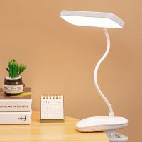 Rechargeable Bedside Night Light for Study Reading Office Work 360° Flexible Table Lamp with Clip Stepless Dimming Led Desk Lamp