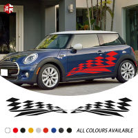 2X ตาหมากรุกธงจัดแต่งทรงผมรถประตูด้านลายร่างกายไวนิลรูปลอกสำหรับ MINI Cooper S F56 2014-Present หนึ่ง JCW อุปกรณ์เสริม