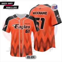 Mens/womens Baseball Jersey Team Eagles Orange Free Add The Latest full printing And sublime Name And Number