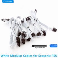 White Modular Cable for Seasonic FOCUS/KM3/M12II Evo/Snow Silent/X Series PSU GPU PCIe 8Pin CPU 4 4Pin 24Pin SATA Molex 4Pin