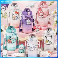 FavorMax 500มล. ชุดฟองถ้วยน้ำร้อนสีสันสดใส Sanrio 316พกพาสะดวกน่ารักฟางสแตนเลสสตีลลายการ์ตูนนักเรียนแก้วแบบมีหลอดถ้วยน้ำ