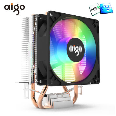 Aigo CPU Cooler 90 mm RGB CPU Heatsink 2 Heat Quiet 3pin CPU Fan Cooler Computer CPU Cooling For LGA 115X120013662011AM4