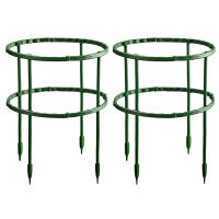 22 Plant Support Garden Flower Support Stake Half Round Plant Support Ring Plastic Plant Cage Holder Flower Pot Climbing Trellis For Small Plant Flower Vegetable