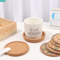 LETTER Durable Anti-hot Heat Pad Kitchen Accessories Wooden Cup Mat Cork Coasters Tableware Decor Mug Holder Non-slip Household Tea Coasters Placemats Heat Resistant