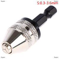 Super 1/4 HEX Shank keyless Drill Chuck เปลี่ยนอะแดปเตอร์แปลงสว่านด่วน