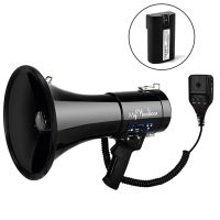 Brand New Portable Megaphone 50 Watt Power Megaphone Speaker Bullhorn Voice and Siren Alarm Modes with Volume Control and Strap Megaphones