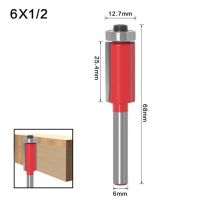 6Mm 1/4 "Shank Straight Router Bit พร้อมแบริ่งสำหรับการตัดแต่งและแกะสลักทังสเตนคาร์ไบด์เครื่องตัดงานไม้