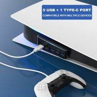 for PS5 Splitter Charger 6 in 1 USB Hub High-Speed USB Expander Splitter Charger Type-C Port For Playstation 5 Game Console