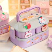 ❣✳▽ Tableware Lunch Box With Compartments Storage Containers Kawaii Portable For School Kids Picnic Bento Box Microwave Food Box