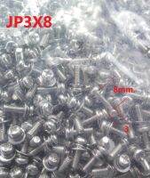 JP3x8   สกรูเหล็กติดแหวนสปริง M3X8  หัว JP  (  20 ชิ้น)