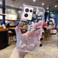 KONSMART สำหรับ OPPO Reno8 5G Reno8 4G Reno8 Z 5G Reno8 Pro 5G ใหม่ล่าสุด2022 Bling Glitter พื้นที่3D Shinny Butterfly สำหรับ OPPO Reno8 Pro 5G Soft TPU โทรศัพท์ปลอกหุ้มปลอก