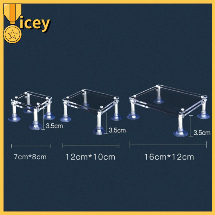 iceyhome-แผ่นรองการดูดซับแรงกระแทกปั๊มน้ำตู้ปลา-แผ่นมีถ้วยดูดทรายกันฉากยึดอะคริลิคใสสำหรับตู้ปลา