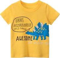 IFOTIME Boys for 17 Years Crewneck Baby Kids Tee Clothes Cartoon Shirts Tops Short T Toddler Dinosaur (C-Yellow, 4-5 Years)