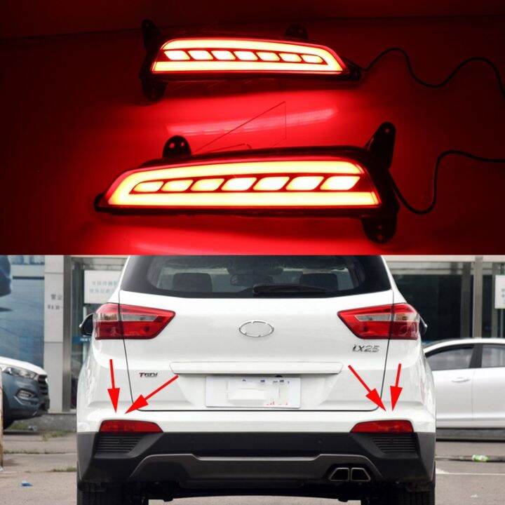 Car Flashing 1 Set LED Rear Bumper Light For Hyundai Creta IX25 2014