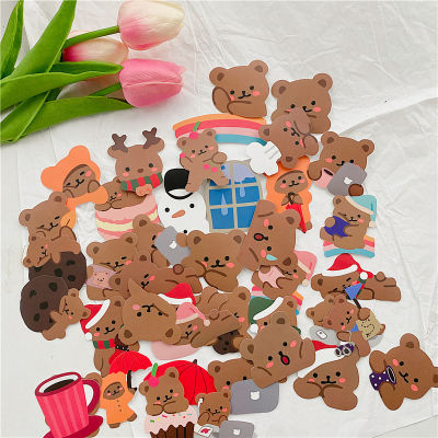 60Pcs/pack Aesthetic Decoration Kids Toys Korean Graffiti Sticker Cute Lazy Bear Stickers Korean DIY Diary Album Stick Label