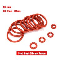 CS 4Mm Makanan Kelas Silikon Karet O-ring OD 12Mm-100Mm Merah VMQ Penyegelan Mesin Cuci O Cincin Gasket Tahan Air dan Terisolasi