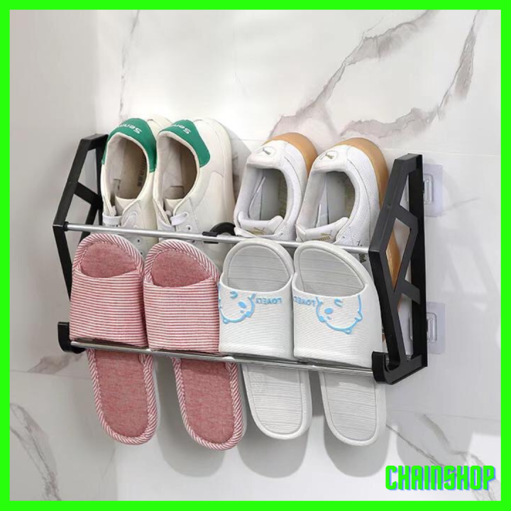 CHAINSHOP Wall Mounted Shoe Organizer Slippers Rack Kitchen Organizer ...