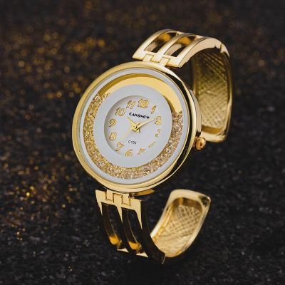 ◑ CANSNOW แบรนด์ชั้นนำนาฬิกาผู้หญิงหรูหรานาฬิกาข้อมือสุภาพสตรีนาฬิกาสแตนเลสหรูหราผู้หญิงสร้อยข้อมือนาฬิกา Relojes Para Mujer