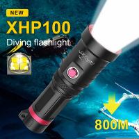 ซูเปอร์ XHP100ดำน้ำไฟฉาย Led ชาร์จไฟฉายแสง800เมตรใต้น้ำโคมไฟ IPX68กันน้ำมืออาชีพดำน้ำไฟ