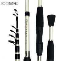 ETXGHOTDA Short Telescopic Lure Fishing Rod Carbon Fiber 1.6/1.8/2.1/2.4M White/Black Baitcasting Rod Fishing Tackle