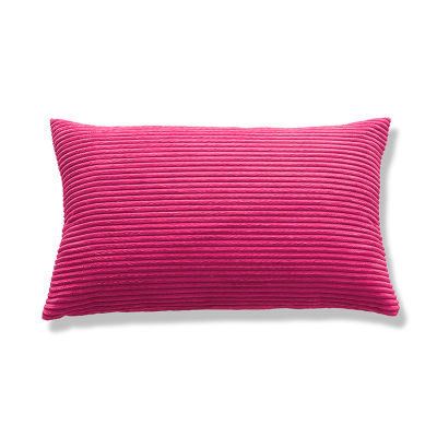 yurongfx 1PC Decorative Cushion Cover Rectangular Pillowcase Lumbar Corduroy Flannel Fleece Stripes Comfortable Zippered Sofa Couch Warm 30x50cm