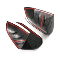 Car Carbon Fiber ABS Rearview Mirror Cover Trim Stickers for BYD ATTO 3 Yuan Plus 2022