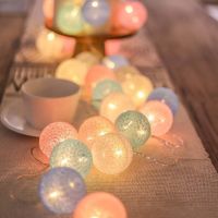 2.2M 20LED Cotton Ball ไฟคริสต์มาสวันหยุด Fairy Garland String ไฟสำหรับงานแต่งงานกลางแจ้ง Xmas Party ตกแต่ง Light Lamp