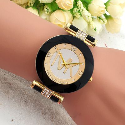 นาฬิกาแบรนด์ TVK สำหรับผู้หญิงของขวัญนาฬิกาแฟชั่นสีดำนาฬิกาสุดหรูซิลิกาควอตซ์นาฬิกาข้อมือผู้หญิง Relogio Masculino Zegarek Damsk