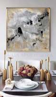 Abstract Painting Contemporary Art Huge Wall Art Gold and Black Decor Large Painting Milky Way by Julia Apostolova