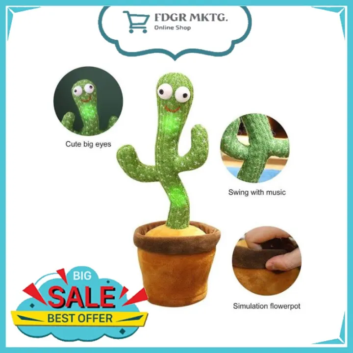 High Quality Dancing Cactus Plushie Stuffed toys Record & Voice Interactive Bled What You Say ...